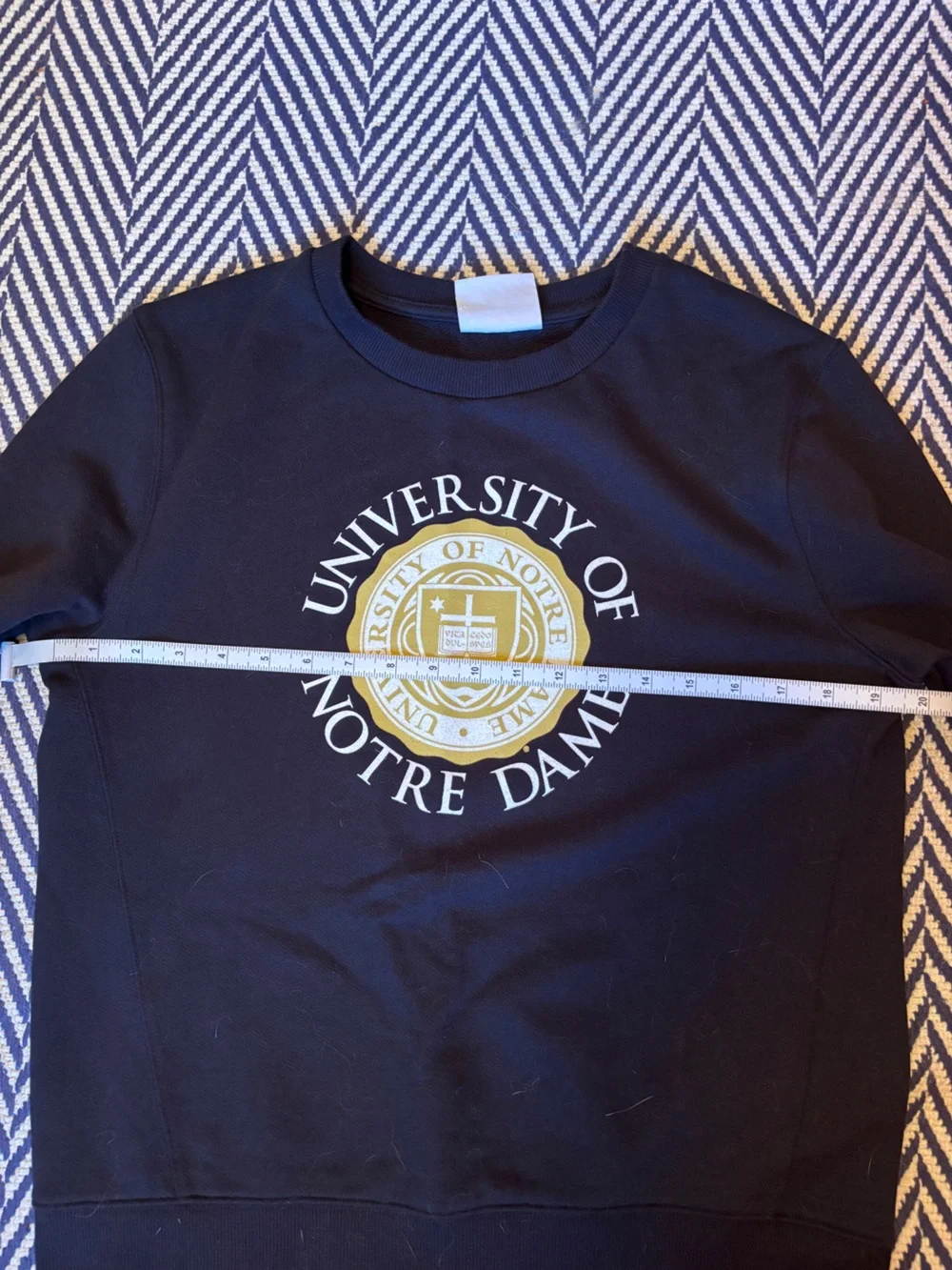 Champion University of Notre Dame Navy Blue Crewneck Sweatshirt